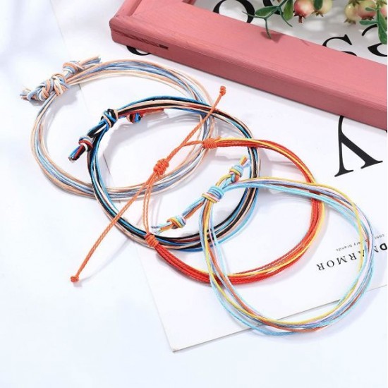 18Pcs Adjustable Woven Anklets Bracelets Bohemian Braided Rope Bracelets Waterproof Bracelet 18Pcs Adjustable Woven Anklets Bracelets Bohemian Braided Rope Bracelets Waterproof Bracelet